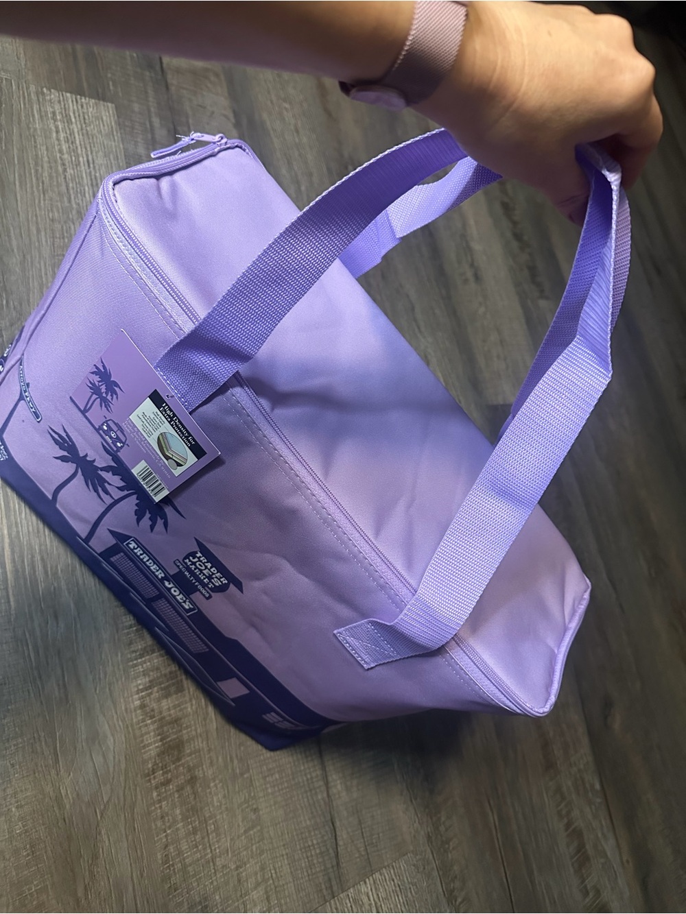 NWT Trader Joe's Purple Rain Large Reusable Insulated Cooler Bag Tote 2026 - Picture 5 of 9
